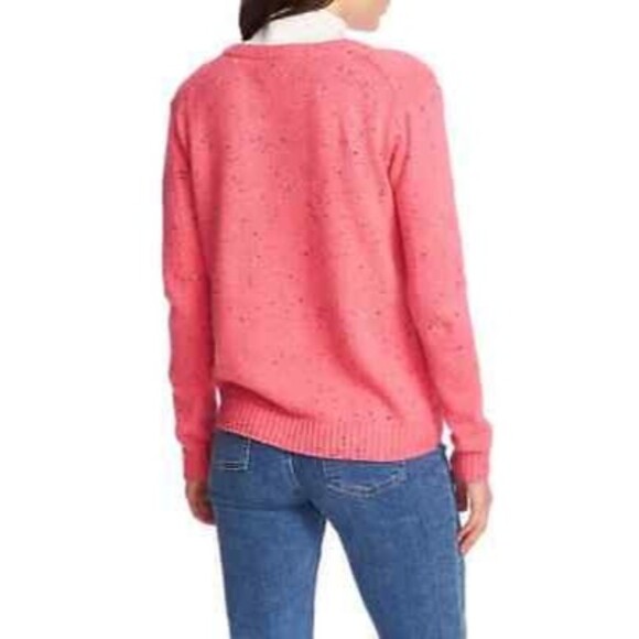 Court & Rowe Nep Flecked Sweater Top Size S Ribbed Knit Vivid Pink NEW Tag B43 - Picture 2 of 6